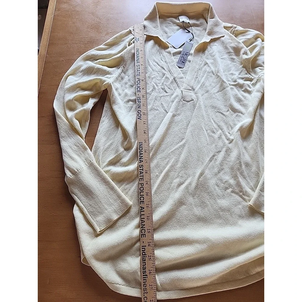 Nic and Zoe NWT Tunic Sweater Collared‎ V Neck Yellow L
